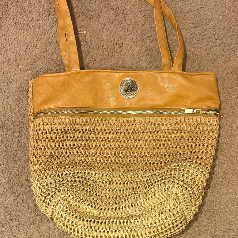 Elegant Tan and Brown Tote Bag